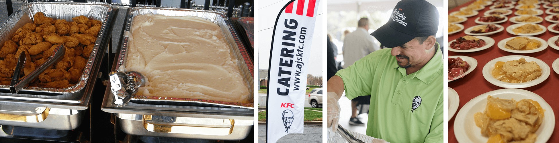 four photos put together of KFC catering events